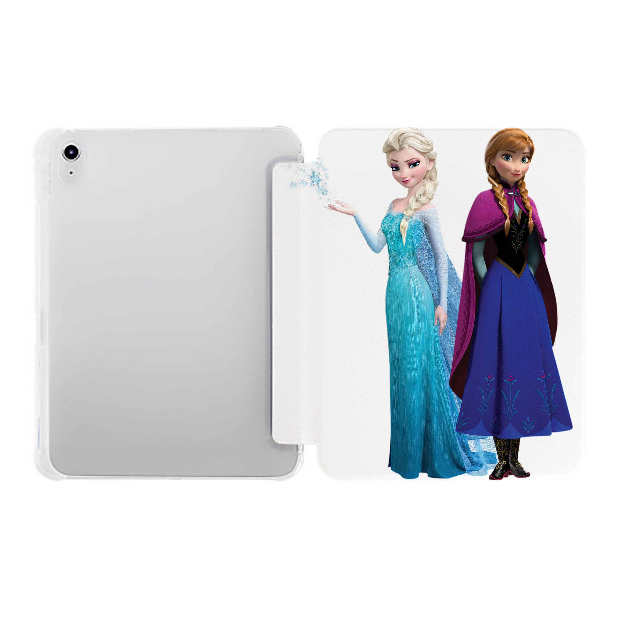 （画像用） アナと雪の女王 アンナ エルサ Frozen Anna Elsa IPad ケース ペン収納付き 三つ折りスタンド PUレザー×シリコン 対応機種9.5/10.5/10.9インチ